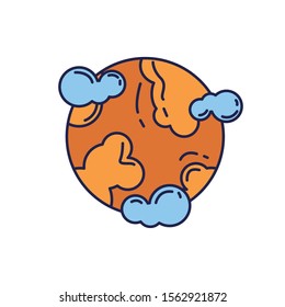universe planet fill style icon vector illustration design