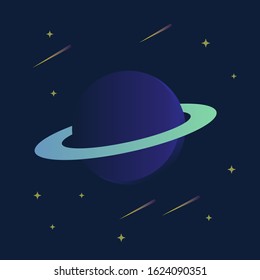 universe planet flat illustration dark