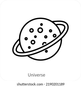 Universe And Planet Icon Concept