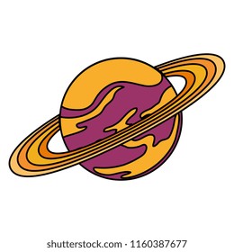 universe planet saturn space icon