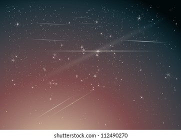 Universe in red / Night sky background