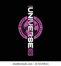 
universe simple vintage fashion t-shirt design