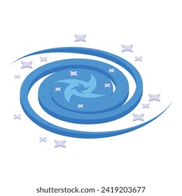 Vector isométrico del icono del cielo universal. Red de viajes. Metal de cielo de aventura