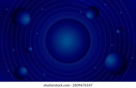 Universe space abstract background, design, banner, artwork for presentation design. Brochure template with space elements. Minimalist color space. Universe exploration concept.