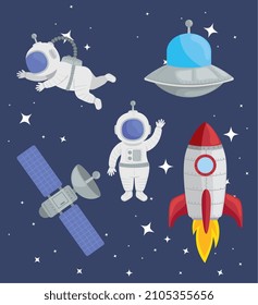universo y espacio cinco iconos