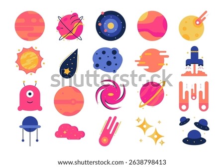Universe Space Flat Icon Element
