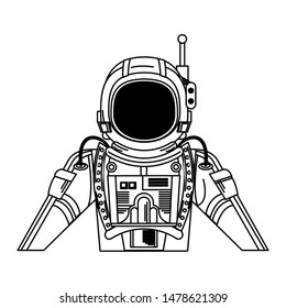 universe space galaxy astronomy science astronaut isolated cartoon vector illustration graphic design