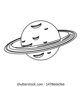 universe space galaxy astronomy science saturn planet isolated cartoon vector illustration graphic design