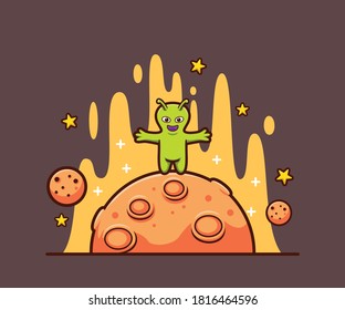 universe. space. spaceship. ufo. alien. astronaut cartoo design. vector illustration