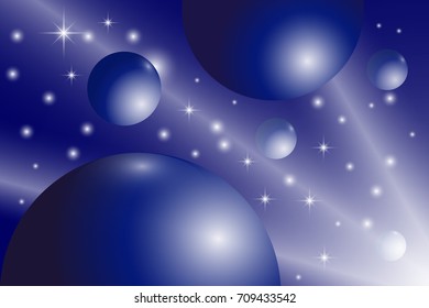 Universe with stars, nebulas, planets and comets. Vector illustration EPS10