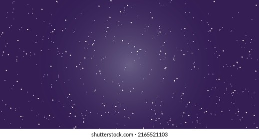 Universe Stary Sky Cosmic Painting On Violet Background. Beautiful Night Banner With Shiny Galaxy