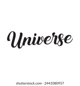 universe text on white background.