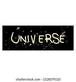 Universe text vector t-shirt fashion design
