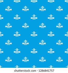 Universe travel pattern vector seamless blue repeat for any use