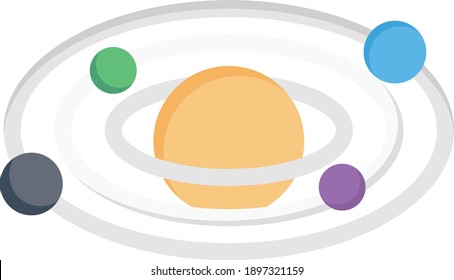 universe vector flat colour icon