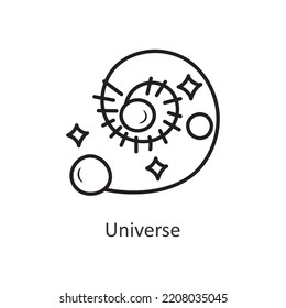 Universe Vector outline Icon Design illustration. Space Symbol on White background EPS 10 File