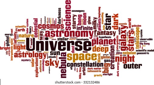 Universe word cloud concept. Vector illustration