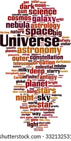 Universe word cloud concept. Vector illustration