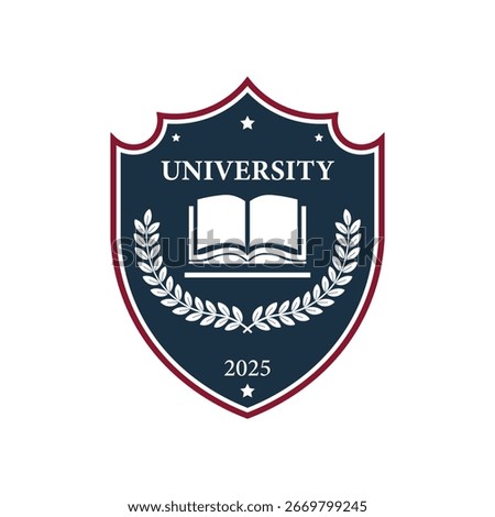 University Academic Shield Book Laurel Vector