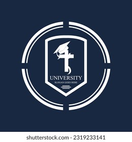 university and academy logos vector for colleges on dark blue background
