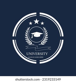 university and academy logos vector for colleges on dark blue background