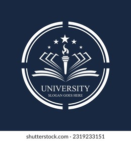 university and academy logos vector for colleges on dark blue background