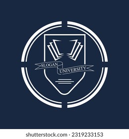 university and academy logos vector for colleges on dark blue background