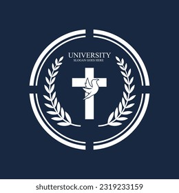 university and academy logos vector for colleges on dark blue background