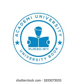 University and academy vector icon. Emblems or seal set for high school education graduates in technology science, Vector Logo Template