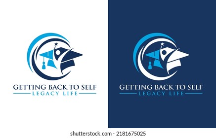 University and academy vector icons. Emblems or shields set for high school education graduates in maritime science, or law. Ribbons and badges of bachelor hat, laurel wreath, Vector Logo Template