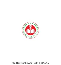 University and academy vector icons. Emblems or shields set for high school education graduates in maritime science, or law. Ribbons and badges of bachelor hat, laurel wreath, Vector Logo Template
