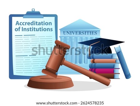University accreditation and educational standards concept illustration
