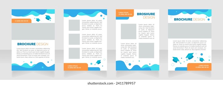 University admission blank brochure layout design. Higher education. Vertical poster template set with empty copy space for text. Premade corporate reports collection. Editable flyer paper pages