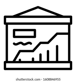 University analytics banner icon. Outline university analytics banner vector icon for web design isolated on white background