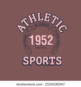 University athletic department sports vintage vector seamless pattern fabric t shirt sweatshirt vector illustration 