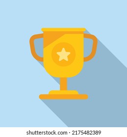 University award cup icon flat vector. Degree education. Master course