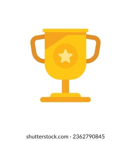 University award cup icon flat vector. Degree education. Master course isolated