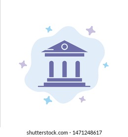 University, Bank, Campus, Court Blue Icon on Abstract Cloud Background. Vector Icon Template background