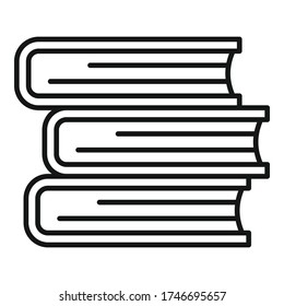 University book stack icon. Outline university book stack vector icon for web design isolated on white background