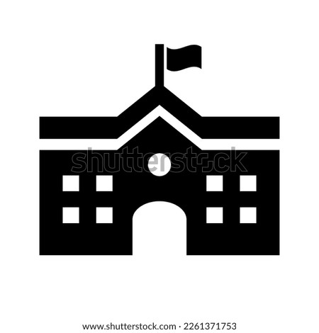 University building and campus icon. Vector.