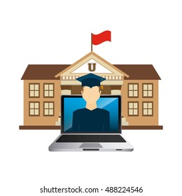 university building classic icon vector illustration design