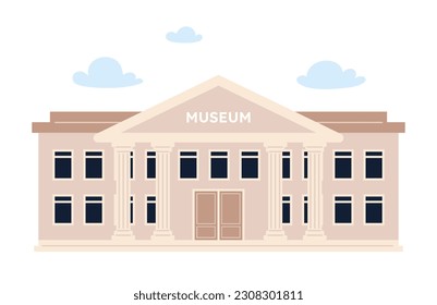 University building concept. Education, learning and training. College or school. Sticker for social networks and messengers. Cartoon flat vector illustration isolated on white background