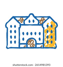 university building doodle icon sketch vector. university building sign. isolated symbol illustration