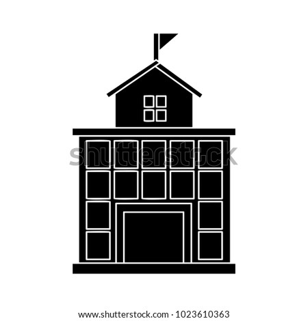 university building flat icon