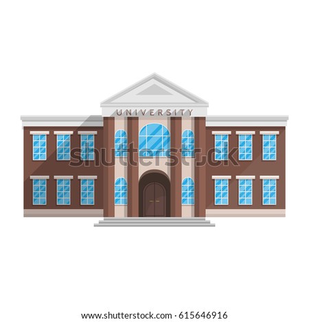 University building in flat style isolated on white background