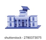 University building icon 3d render illustration isolated education campus concept