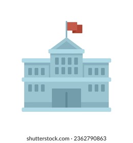 University building icon flat vector. School graduation. Online study isolated