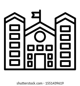 University building icon. Outline university building vector icon for web design isolated on white background