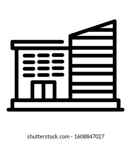 University building icon. Outline university building vector icon for web design isolated on white background