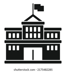 University building icon simple vector. School graduation. Online study